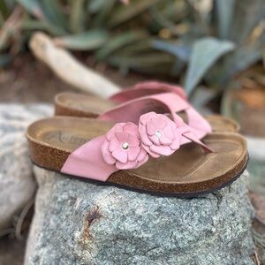 AUTENTI | Elegant Pink Floral Women's Sandals 8-8.5